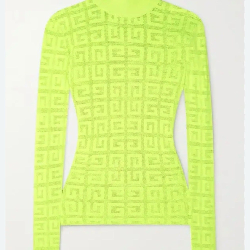 Like New!! Givenchy Neon Green Geometric Bodysuit